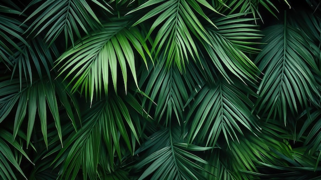 Foto el telón de fondo de las hojas de palma tropical