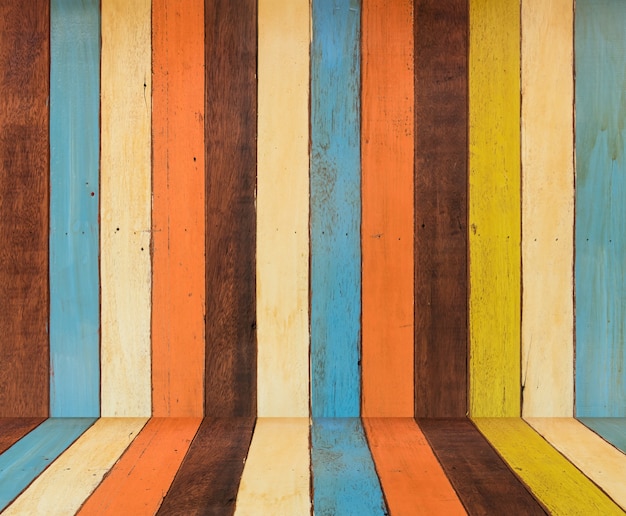 Foto telón de fondo de madera con colores retro pintado