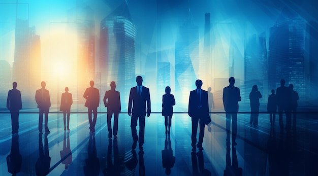 Telón de fondo de negocios azul brillante
