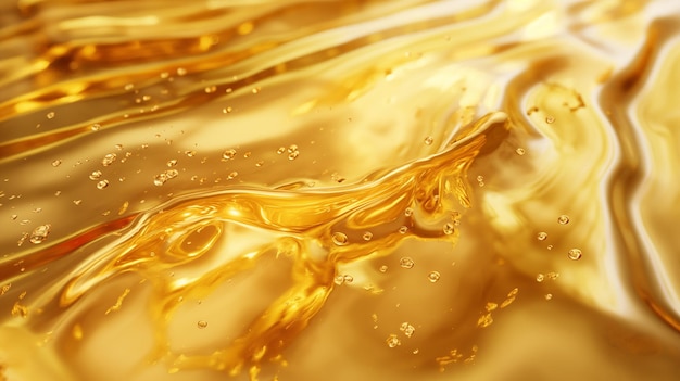 Un telón de fondo de oro líquido abstracto y brillante con una textura lujosa