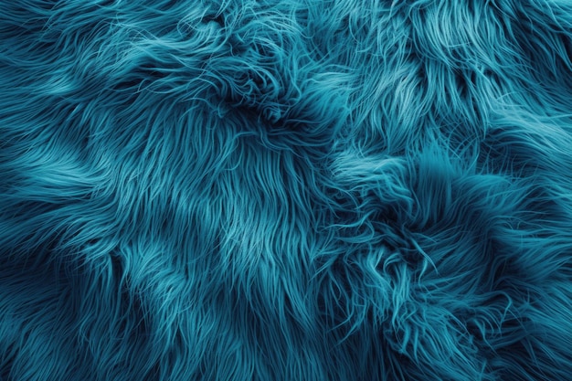 Telón de fondo peludo azul con pelaje azul marino de animal abstracto y patrón turquesa esponjoso