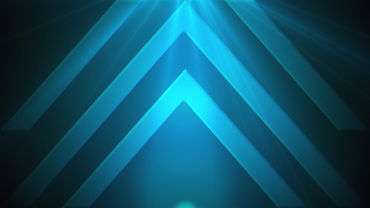 Foto telón de fondo de tecnología generada por computadora grandes flechas abstractas apuntan hacia arriba representación 3d