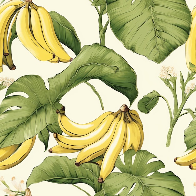 tem muitas bananas que estão na planta com folhas generativas ai