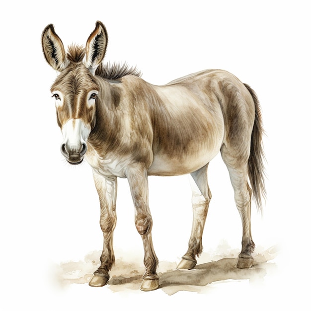 tem o desenho de um burro parado na terra generativa ai