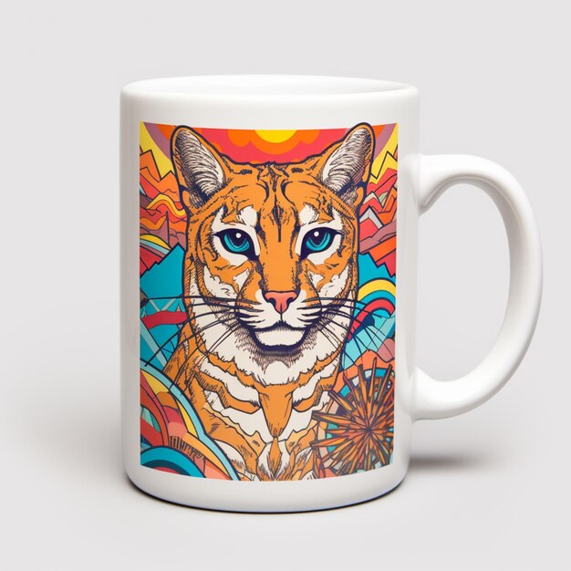 Foto tem um gato sentado em uma caneca de café ai generativa