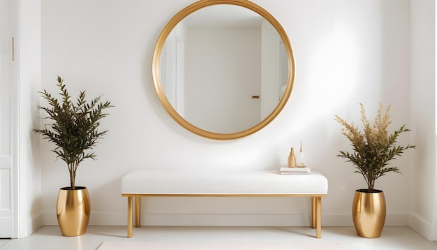 tema blanco y dorado diseño de interiores moderno