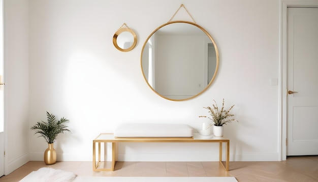 tema blanco y dorado diseño de interiores moderno