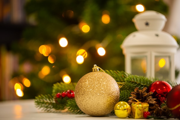 Tema de la casa decorada de Navidad.