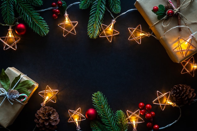 Tema de la casa decorada de Navidad.