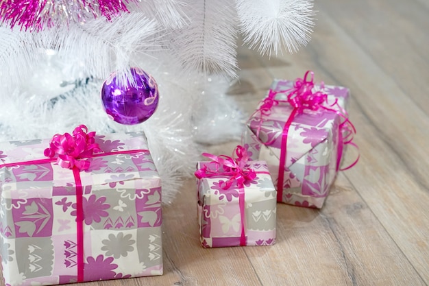 Foto tema de celebración con regalos de navidad.