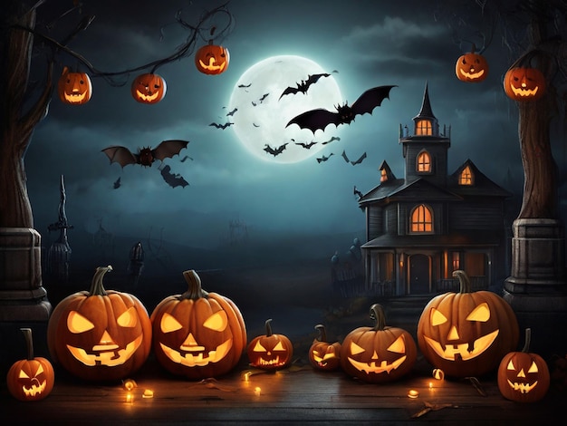 Tema conceptual de la noche de Halloween Ilustración de imágenes de fondo