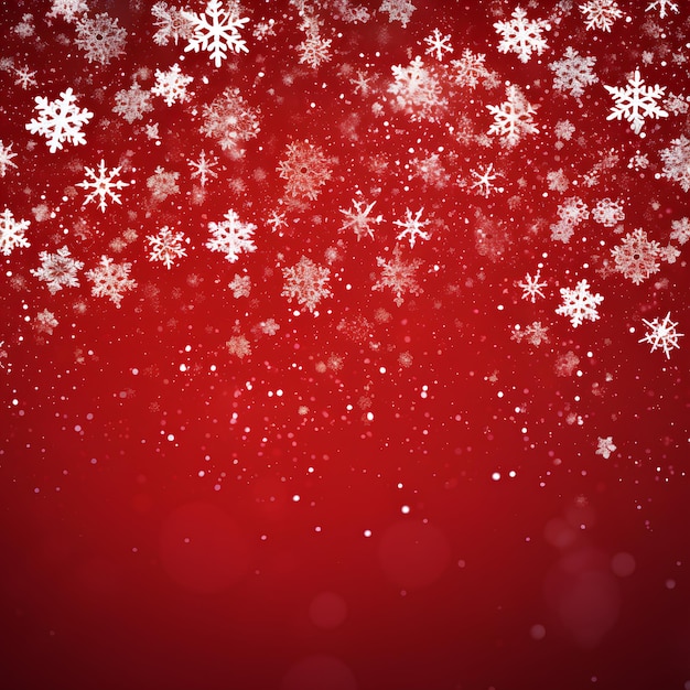 El tema de los copos de nieve de Navidad Fondo rojo