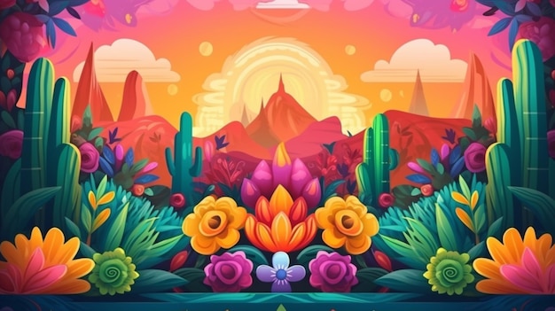 Foto tema de fundo mexicano colorido design plano