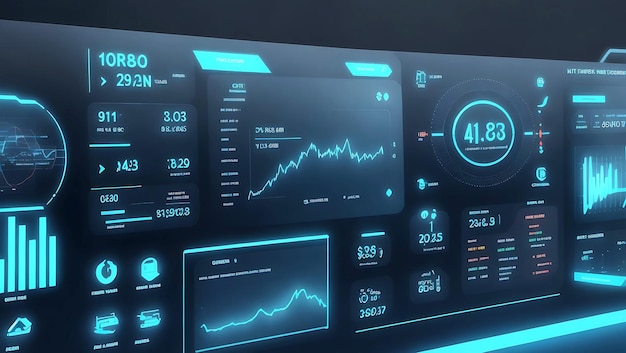 Tema de modelo de infografia futurista Ai Gerado