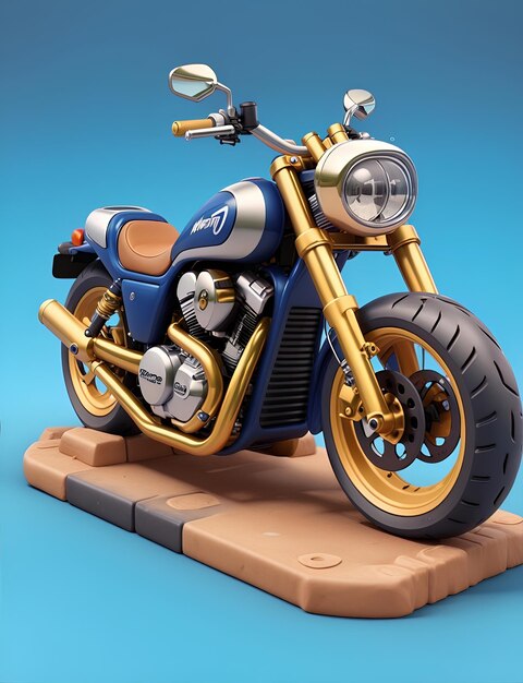 Tema de motocicleta vintage completo design 3D isométrico altamente detalhado