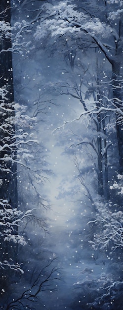 Tema de neve dramática mágica fundo de inverno