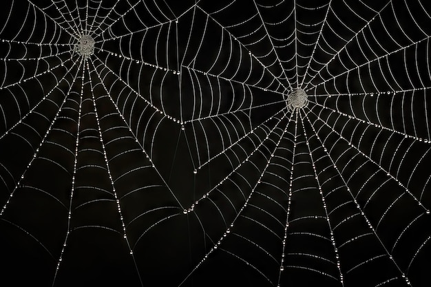 Tema de Halloween con tela de araña sobre fondo negro