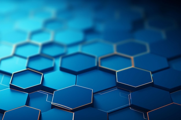 Tema Médico elegante Fundo azul com um moderno desenho hexagonal