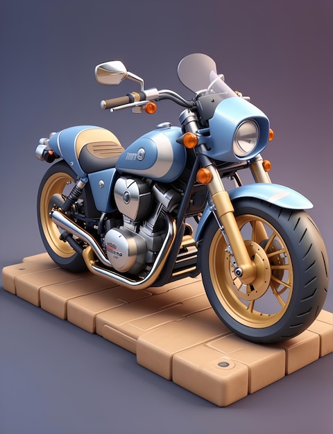 Tema de motocicleta vintage completo diseño isométrico 3D muy detallado