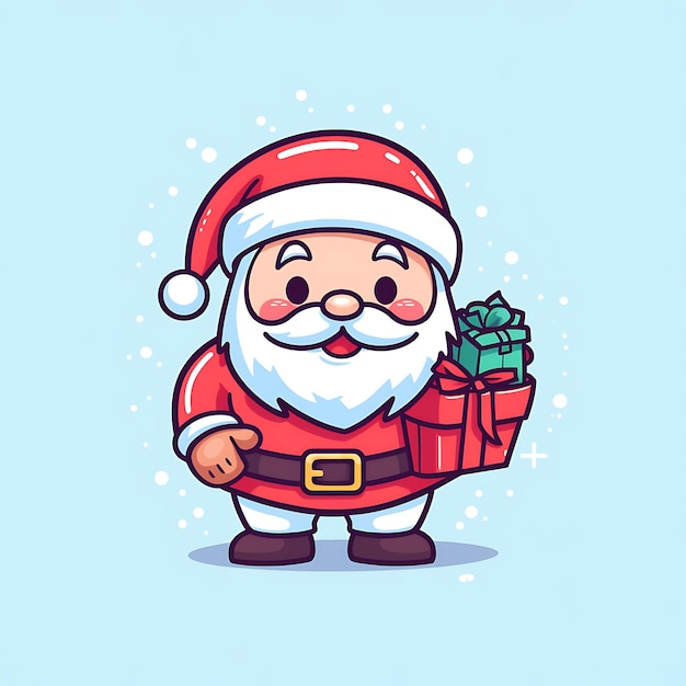 Foto tema de navidad dibujos animados papá noel papá noel con regalos feliz navidad papá noel ilustradores