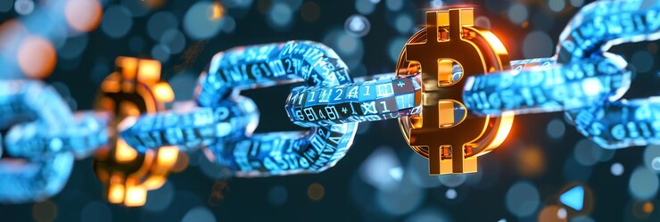 Foto tema de negocios de alta tecnología patrón digital suave inspirado en blockchain ofreciendo criptomoneda elegante