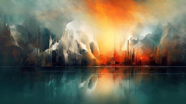 Tema de paisaje de pintura abstracta Fondo de estilo de pintura