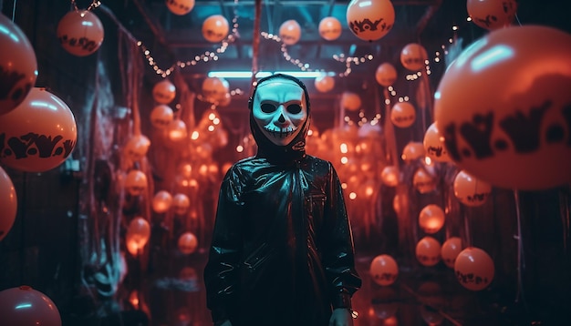 Tema retrofuturista da festa de Halloween