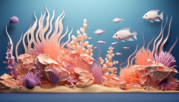 Foto tema de la vida marina del océano por ptz en el estilo de la publicidad inspirado en ilustraciones encantadoras