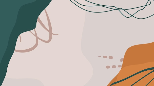 Temas de otoño Fondo beige con formas naranja y verde oscuro estilo fondo de otoño abstracto