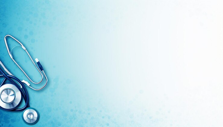 Foto temática médica en colores azul y blanco