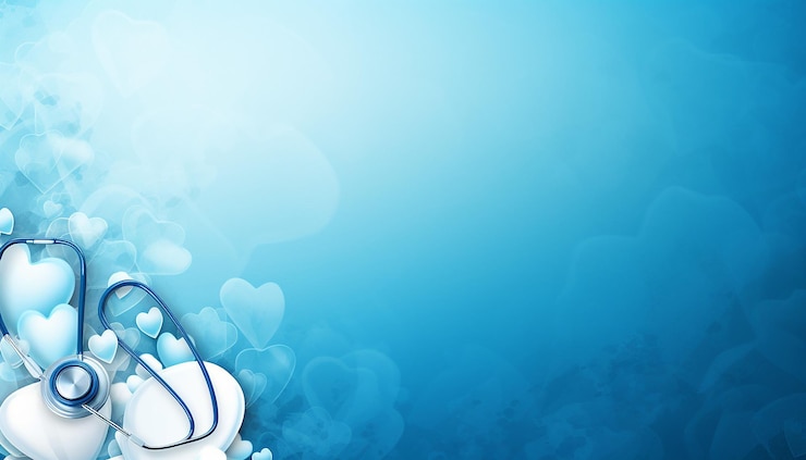 Foto temática médica en colores azul y blanco