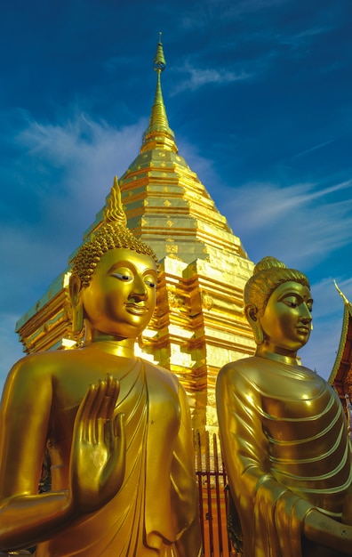 Tempel in alter Architekturkunst Bangkoks Thailand Chedi Phra That Doi Suthep in Chiang Mai, Thailand Asien