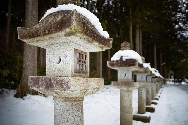 Tempel in Japan im Winter Schneebedeckt