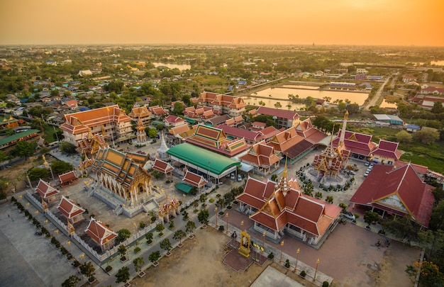 Foto tempel in thailand, hohe winkelsicht