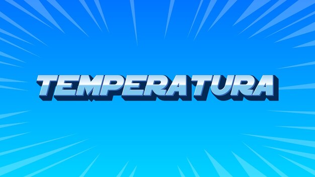 Foto temperatura 3d en el texto azul