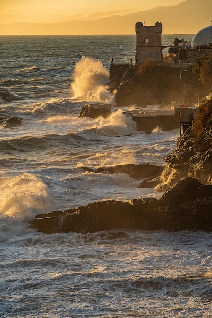 Tempestade costeira em Nervi