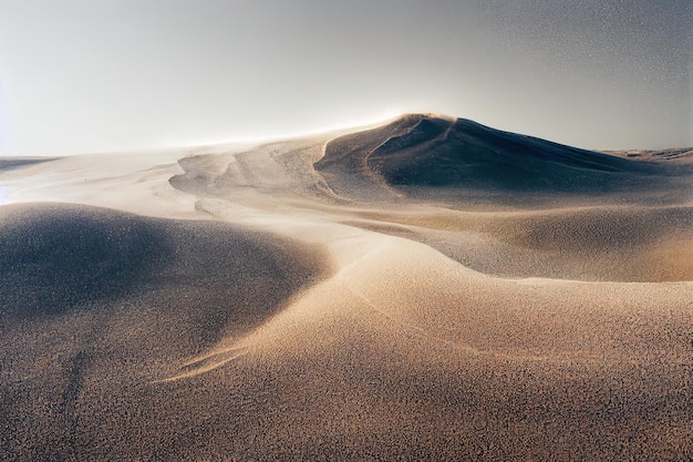 Tempestade de areia com redemoinhos de poeira de areia alimenta