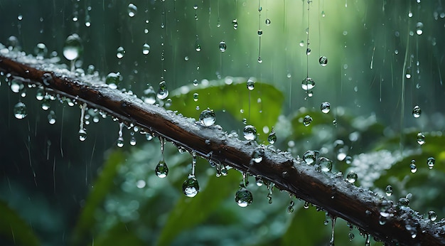 Tempestade violenta sobre as árvores da floresta no céu escuro