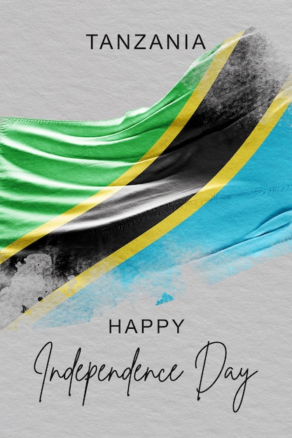 Templata de cartel de la bandera del día de la independencia de Tanzania para la celebración