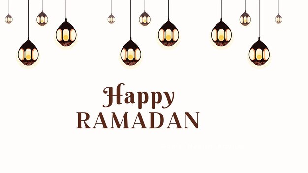 Templata de tarjeta de felicitaciones 3D de Feliz Ramadán