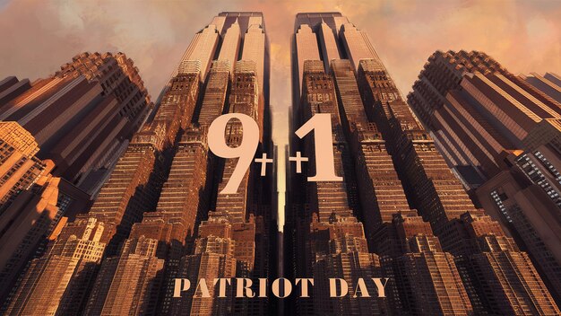 Foto template de bandeira do dia do patriota de 911 dia da memória de 11 de setembro generative ai