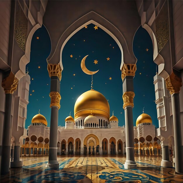 Template de decoração islâmica Ramadan Mubarak