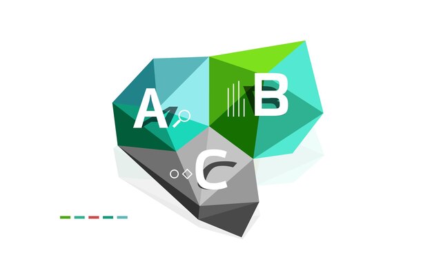 Foto template de infografia de baixo poli triângulo abstrato fundo vetorial para diagrama de layout de fluxo de trabalho opções de número ou design web