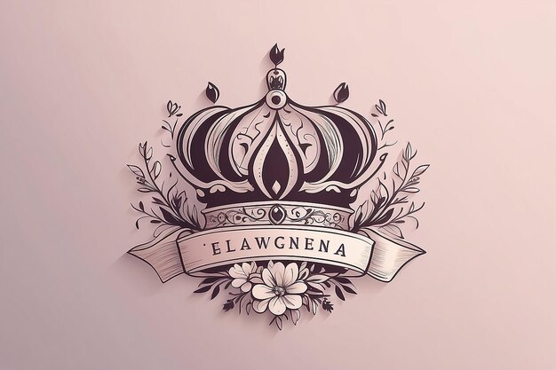 Foto template de logotipo de coroa floral beleza e elegância