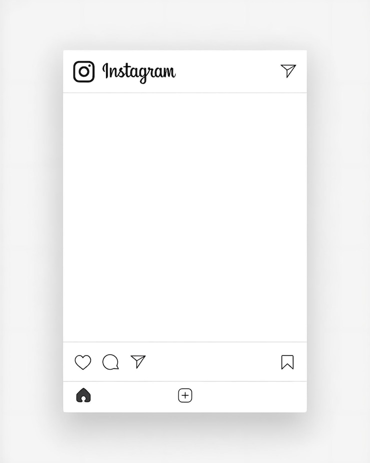 Foto template minimalista de layout de postagem em branco do instagram com ícones para design personalizado