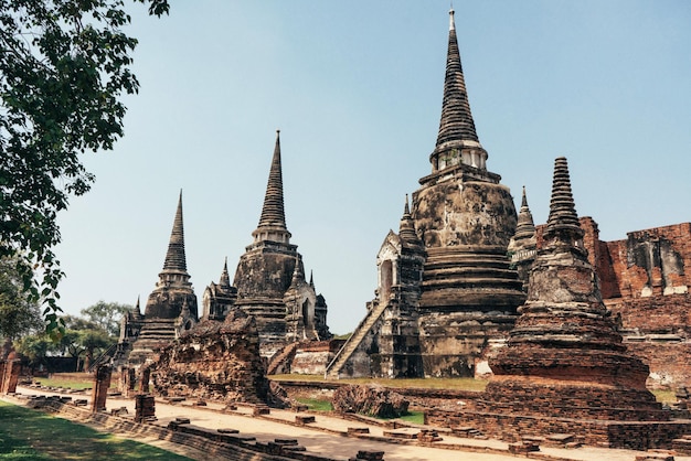 Templo antiguo de Wat Phra Si Sanphet en Autthaya Tailandia