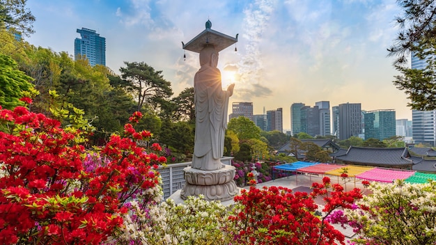 Foto templo bongeunsa em seul, coreia do sul