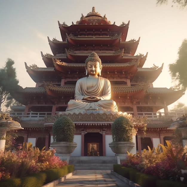 Templo de Buda celebrando el día de Vesak