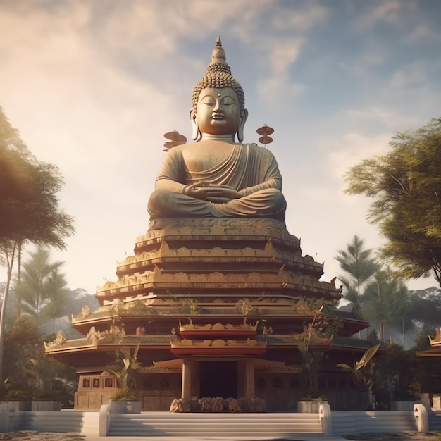 Templo de Buda celebrando el día de Vesak