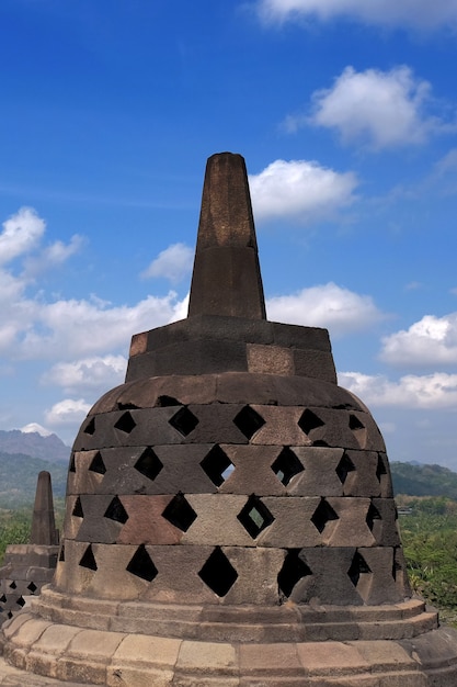 El templo budista de Borobudur gran arquitectura religiosa en Magelang, Java Central, Indonesia